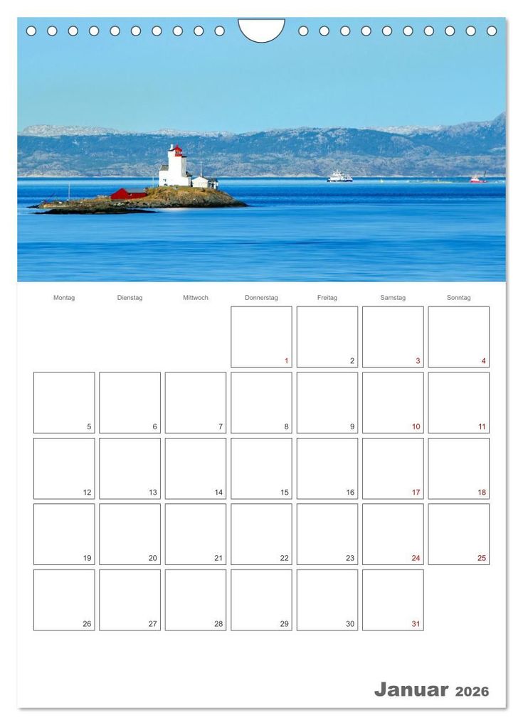 Weitere Ansicht: Die Küste Norwegens - Terminplaner (Wandkalender 2026 DIN A4 hoch), CALVENDO Monatskalender | Nina Schwarze, Calvendo