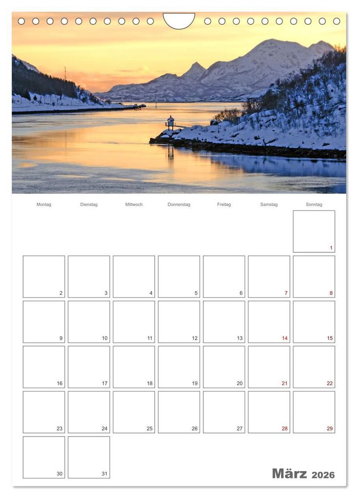 Weitere Ansicht: Die Küste Norwegens - Terminplaner (Wandkalender 2026 DIN A4 hoch), CALVENDO Monatskalender | Nina Schwarze, Calvendo