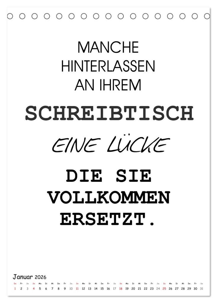 Weitere Ansicht: Typo-Kalender für das Büro. Gemeine und lustige Sprüche (Tischkalender 2026 DIN A5 hoch), CALVENDO Monatskalender | Rose Hurley, Calvendo