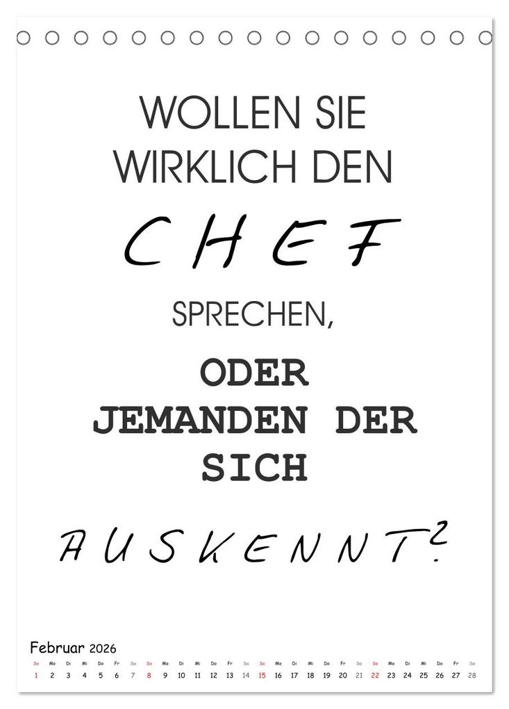 Weitere Ansicht: Typo-Kalender für das Büro. Gemeine und lustige Sprüche (Tischkalender 2026 DIN A5 hoch), CALVENDO Monatskalender | Rose Hurley, Calvendo