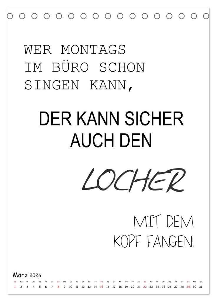 Weitere Ansicht: Typo-Kalender für das Büro. Gemeine und lustige Sprüche (Tischkalender 2026 DIN A5 hoch), CALVENDO Monatskalender | Rose Hurley, Calvendo