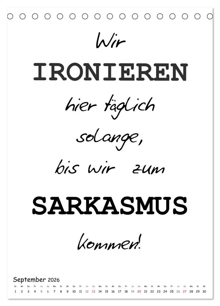 Weitere Ansicht: Typo-Kalender für das Büro. Gemeine und lustige Sprüche (Tischkalender 2026 DIN A5 hoch), CALVENDO Monatskalender | Rose Hurley, Calvendo
