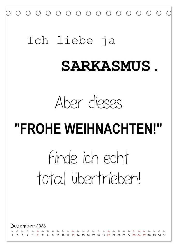 Weitere Ansicht: Typo-Kalender für das Büro. Gemeine und lustige Sprüche (Tischkalender 2026 DIN A5 hoch), CALVENDO Monatskalender | Rose Hurley, Calvendo