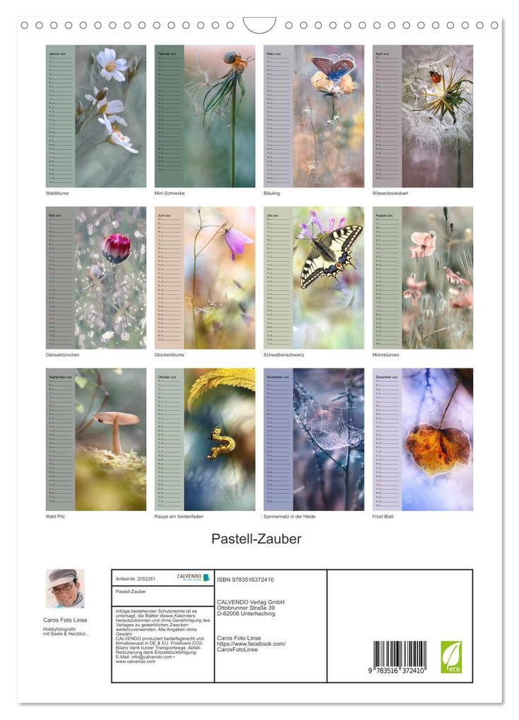 Weitere Ansicht: Pastell-Zauber (Wandkalender 2026 DIN A3 hoch), CALVENDO Monatskalender | Caros Foto Linse, Calvendo