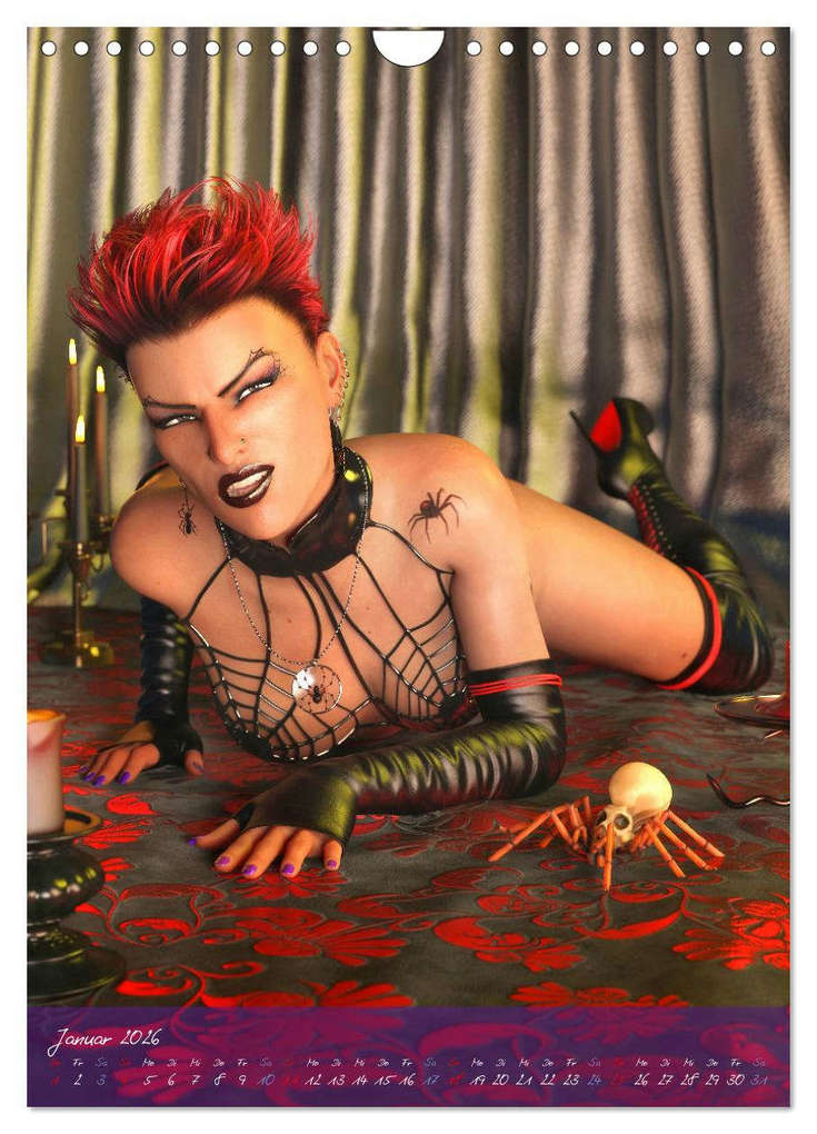 Weitere Ansicht: Sexy Goth Girls - Gothic Pin Ups (Wandkalender 2026 DIN A4 hoch), CALVENDO Monatskalender | Karsten Schröder, Calvendo