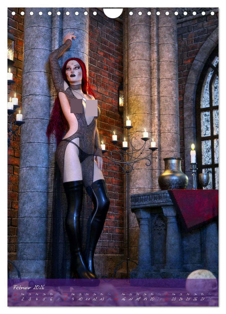 Weitere Ansicht: Sexy Goth Girls - Gothic Pin Ups (Wandkalender 2026 DIN A4 hoch), CALVENDO Monatskalender | Karsten Schröder, Calvendo