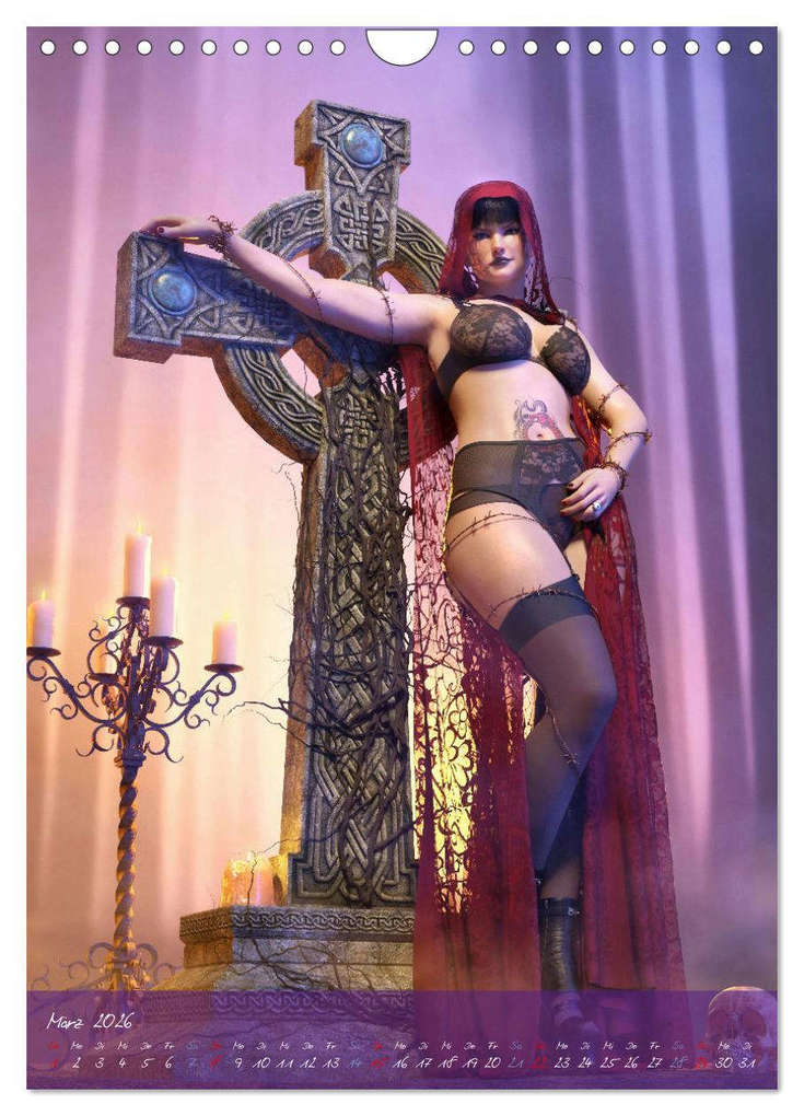 Weitere Ansicht: Sexy Goth Girls - Gothic Pin Ups (Wandkalender 2026 DIN A4 hoch), CALVENDO Monatskalender | Karsten Schröder, Calvendo