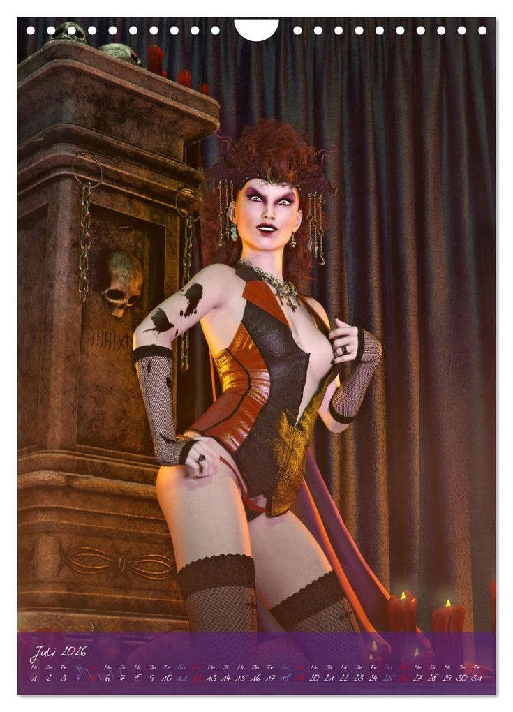 Weitere Ansicht: Sexy Goth Girls - Gothic Pin Ups (Wandkalender 2026 DIN A4 hoch), CALVENDO Monatskalender | Karsten Schröder, Calvendo