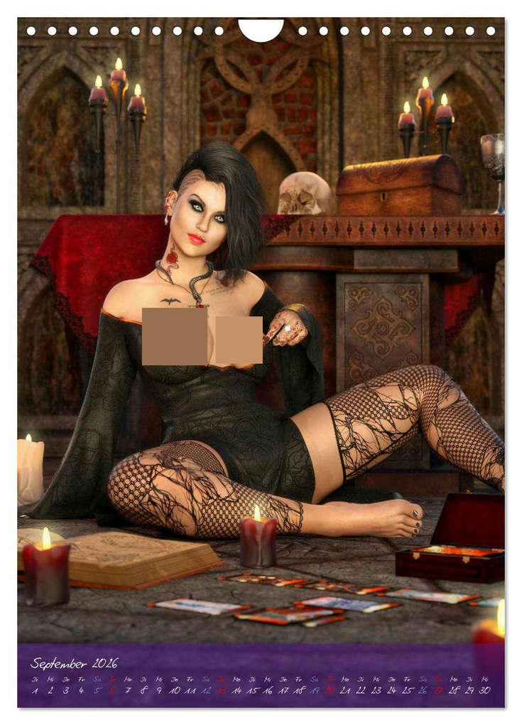 Weitere Ansicht: Sexy Goth Girls - Gothic Pin Ups (Wandkalender 2026 DIN A4 hoch), CALVENDO Monatskalender | Karsten Schröder, Calvendo