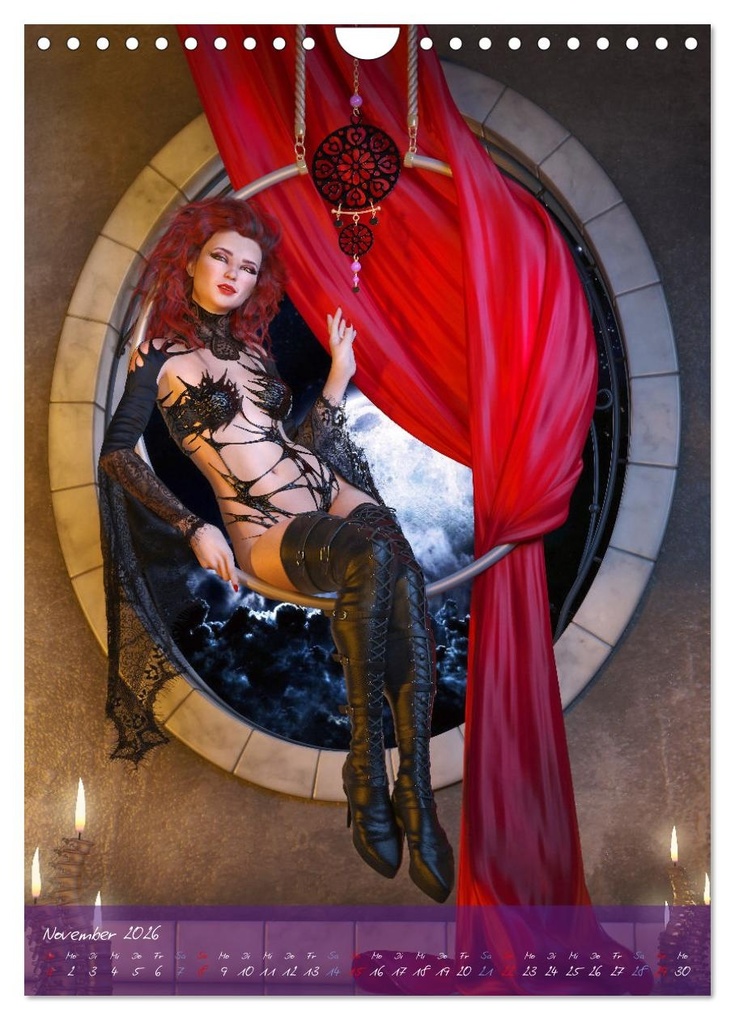 Weitere Ansicht: Sexy Goth Girls - Gothic Pin Ups (Wandkalender 2026 DIN A4 hoch), CALVENDO Monatskalender | Karsten Schröder, Calvendo