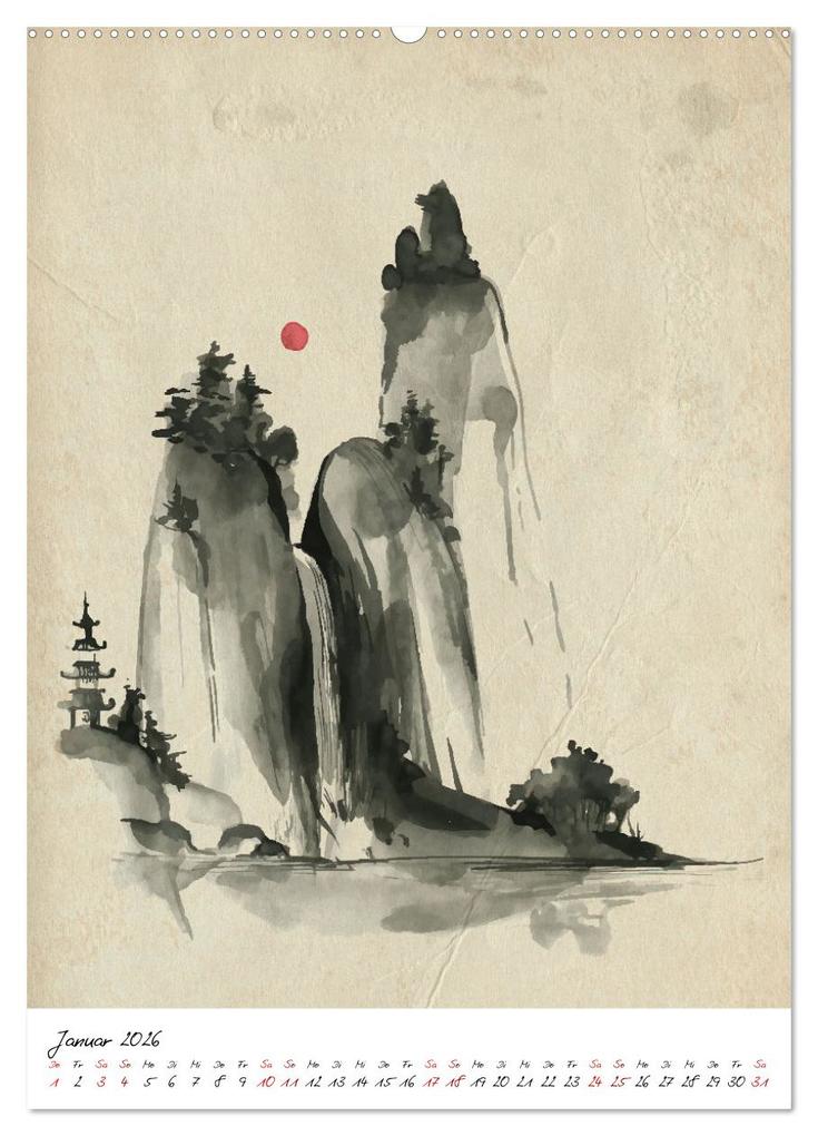 Weitere Ansicht: Sumi-e Kunst im japanischen Stil (Wandkalender 2026 DIN A2 hoch), CALVENDO Monatskalender | Lucia Lucia, Calvendo, Lucia