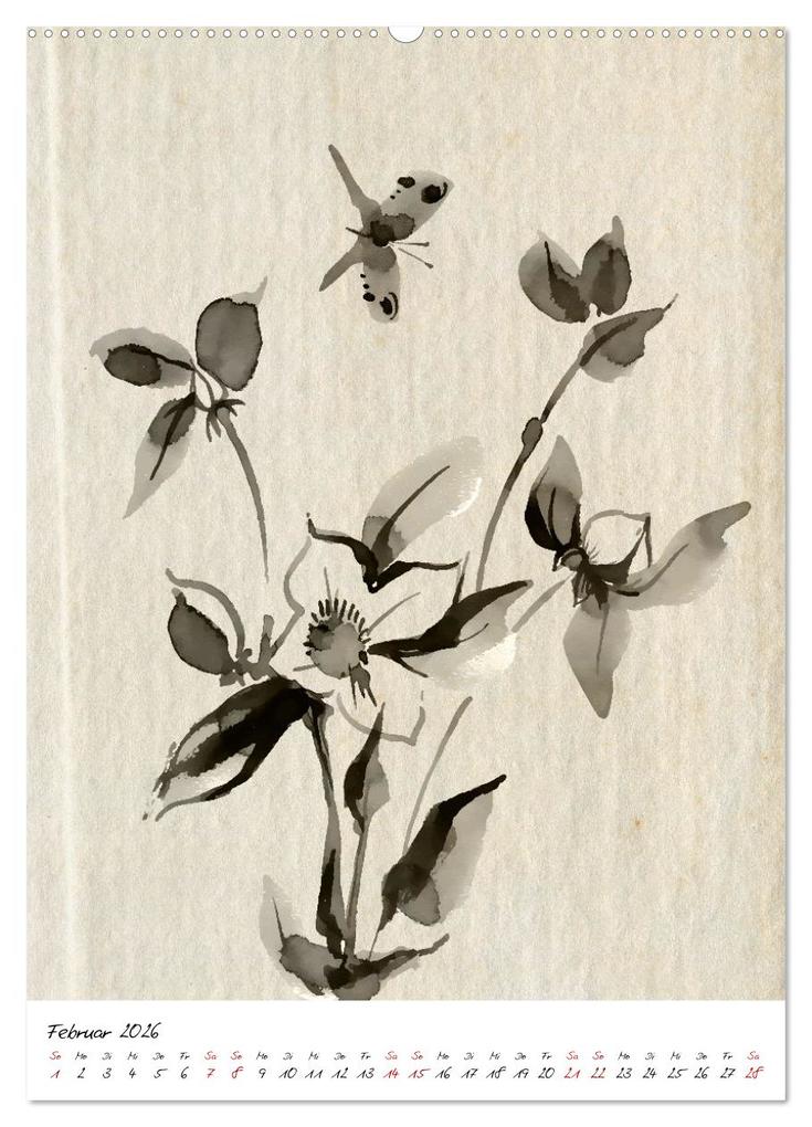 Weitere Ansicht: Sumi-e Kunst im japanischen Stil (Wandkalender 2026 DIN A2 hoch), CALVENDO Monatskalender | Lucia Lucia, Calvendo, Lucia