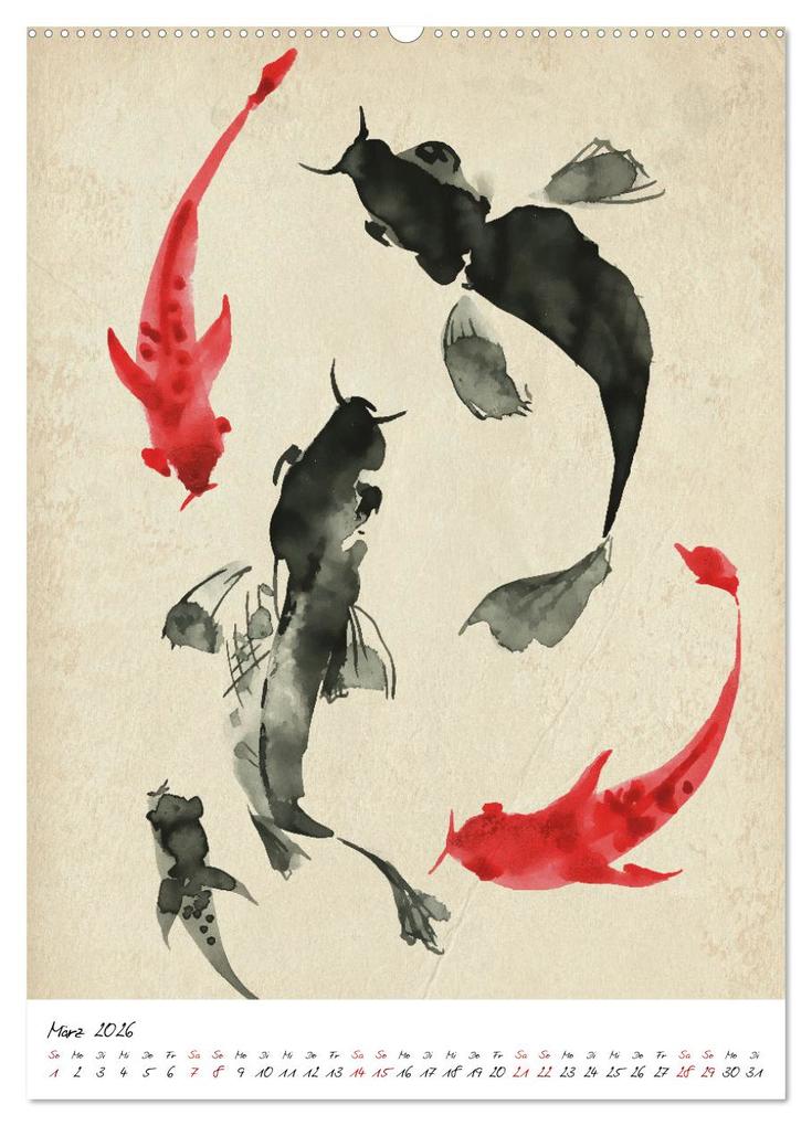 Weitere Ansicht: Sumi-e Kunst im japanischen Stil (Wandkalender 2026 DIN A2 hoch), CALVENDO Monatskalender | Lucia Lucia, Calvendo, Lucia