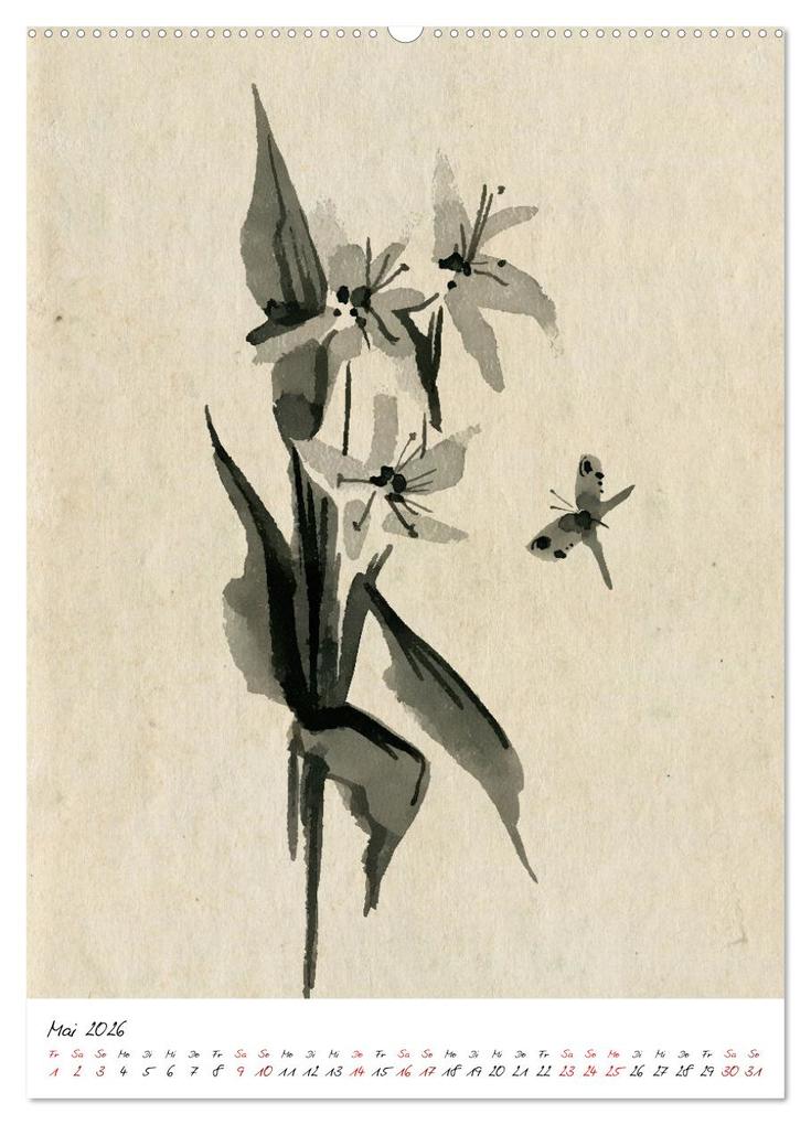 Weitere Ansicht: Sumi-e Kunst im japanischen Stil (Wandkalender 2026 DIN A2 hoch), CALVENDO Monatskalender | Lucia Lucia, Calvendo, Lucia