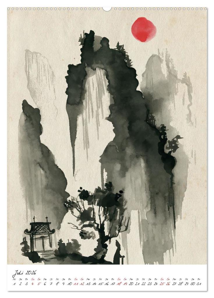Weitere Ansicht: Sumi-e Kunst im japanischen Stil (Wandkalender 2026 DIN A2 hoch), CALVENDO Monatskalender | Lucia Lucia, Calvendo, Lucia