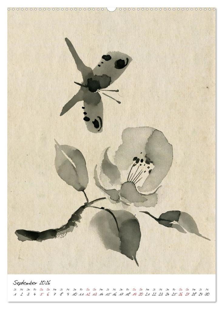 Weitere Ansicht: Sumi-e Kunst im japanischen Stil (Wandkalender 2026 DIN A2 hoch), CALVENDO Monatskalender | Lucia Lucia, Calvendo, Lucia