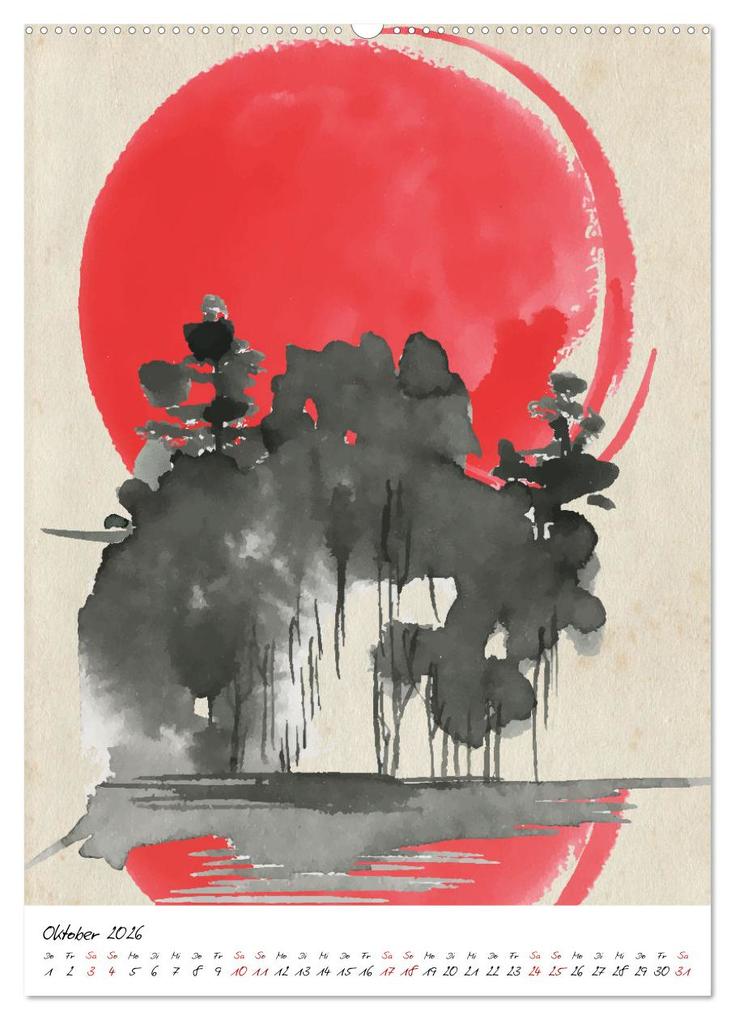 Weitere Ansicht: Sumi-e Kunst im japanischen Stil (Wandkalender 2026 DIN A2 hoch), CALVENDO Monatskalender | Lucia Lucia, Calvendo, Lucia