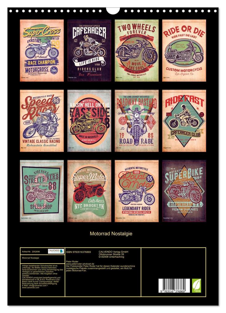 Weitere Ansicht: Motorrad Nostalgie (Wandkalender 2026 DIN A3 hoch), CALVENDO Monatskalender | Peter Roder, Calvendo