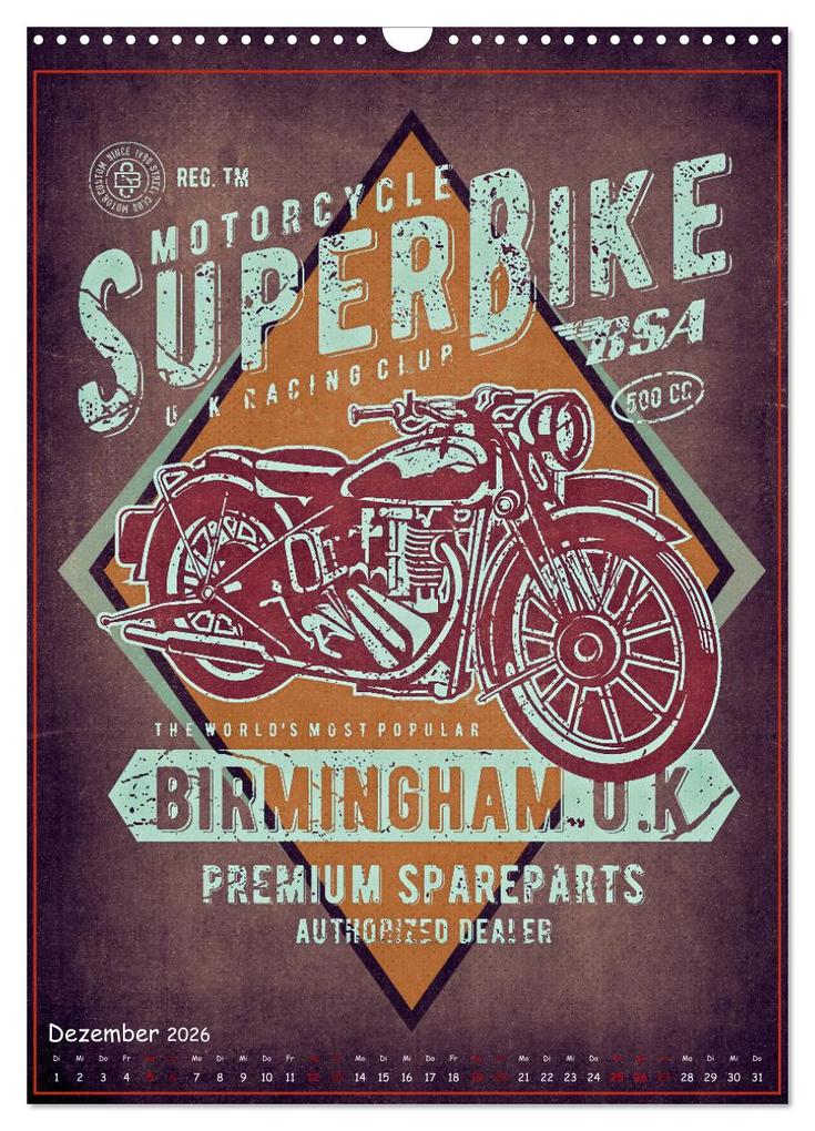 Weitere Ansicht: Motorrad Nostalgie (Wandkalender 2026 DIN A3 hoch), CALVENDO Monatskalender | Peter Roder, Calvendo