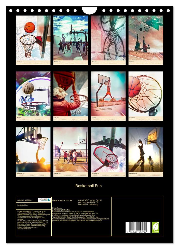 Weitere Ansicht: Basketball Fun (Wandkalender 2026 DIN A4 hoch), CALVENDO Monatskalender | Peter Roder, Calvendo