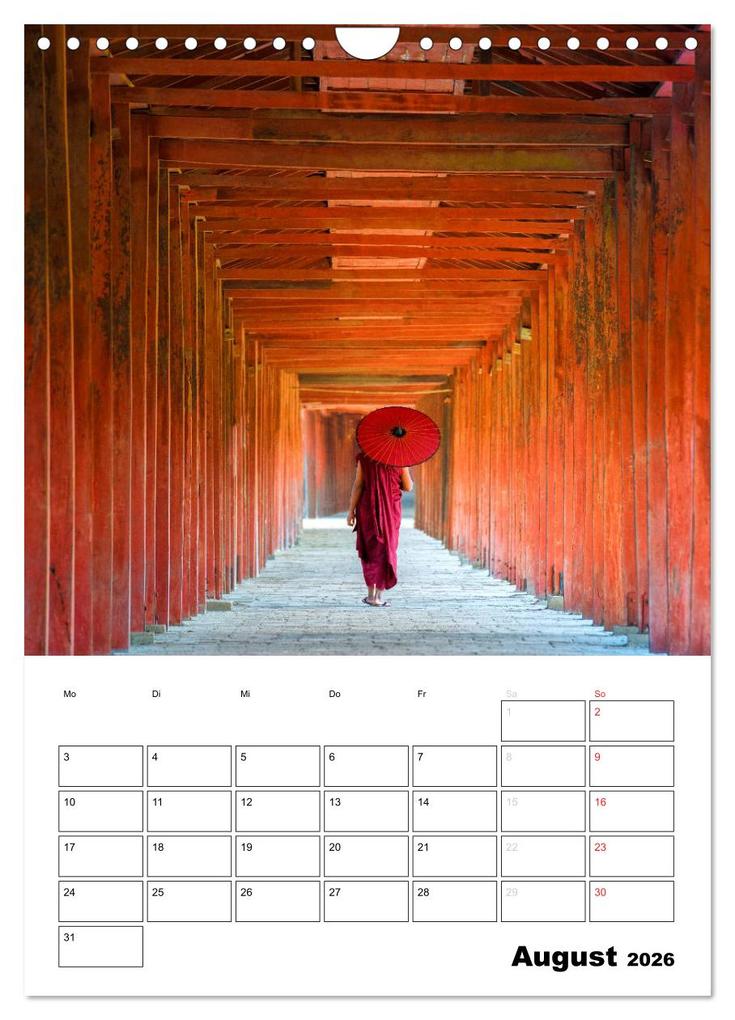 Weitere Ansicht: MYANMAR - Mein Urlaubsplaner (Wandkalender 2026 DIN A4 hoch), CALVENDO Monatskalender | BuddhaART BuddhaART, Calvendo, BuddhaART