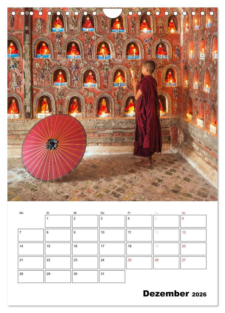 Weitere Ansicht: MYANMAR - Mein Urlaubsplaner (Wandkalender 2026 DIN A4 hoch), CALVENDO Monatskalender | BuddhaART BuddhaART, Calvendo, BuddhaART