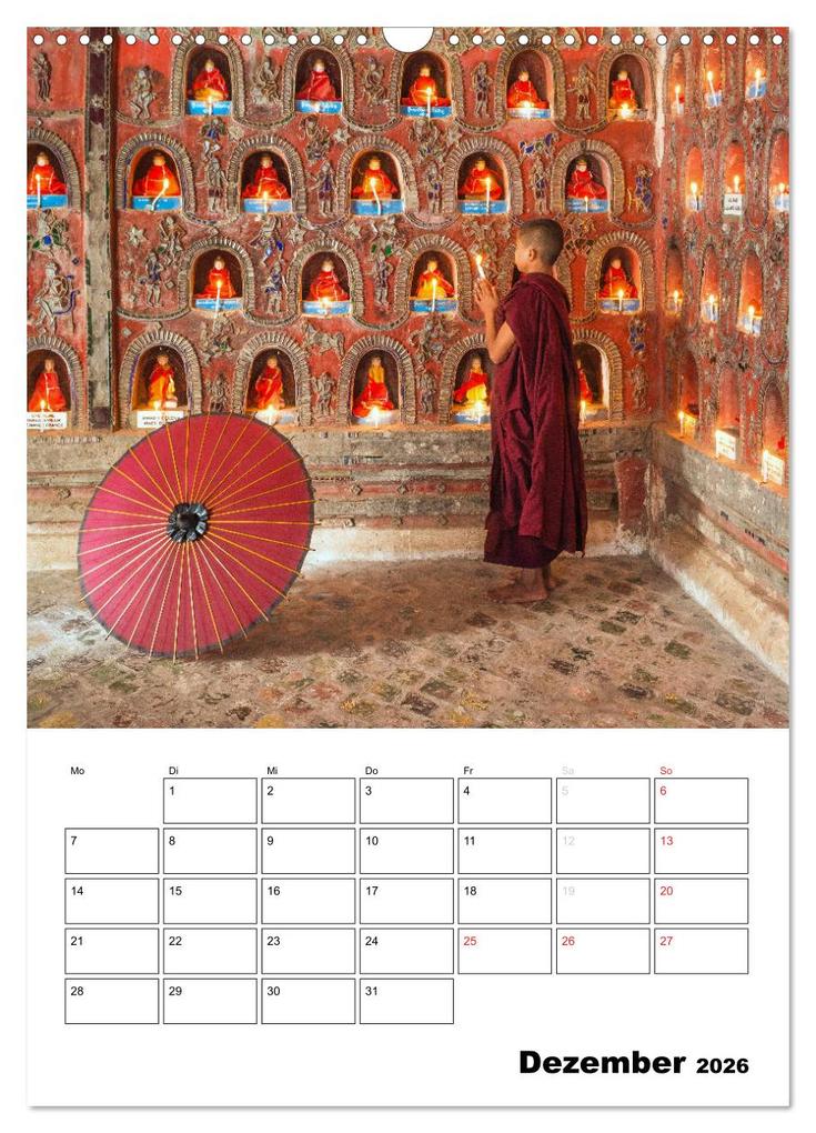 Weitere Ansicht: MYANMAR - Mein Urlaubsplaner (Wandkalender 2026 DIN A3 hoch), CALVENDO Monatskalender | BuddhaART BuddhaART, Calvendo, BuddhaART