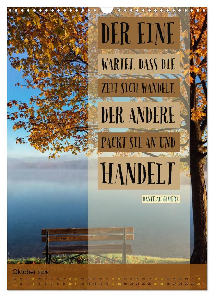 Weitere Ansicht: Aktiviere Deine Motivation Weisheiten und Sprüche (Wandkalender 2026 DIN A3 hoch), CALVENDO Monatskalender | Susan Michel, Calvendo