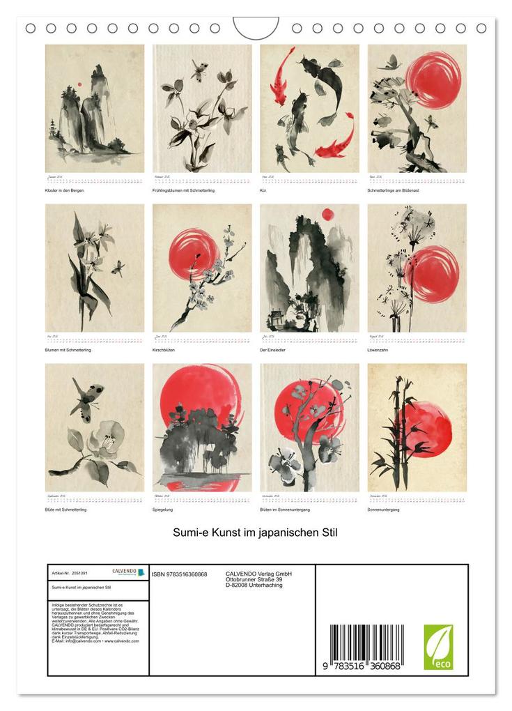 Weitere Ansicht: Sumi-e Kunst im japanischen Stil (Wandkalender 2026 DIN A4 hoch), CALVENDO Monatskalender | Lucia Lucia, Calvendo, Lucia