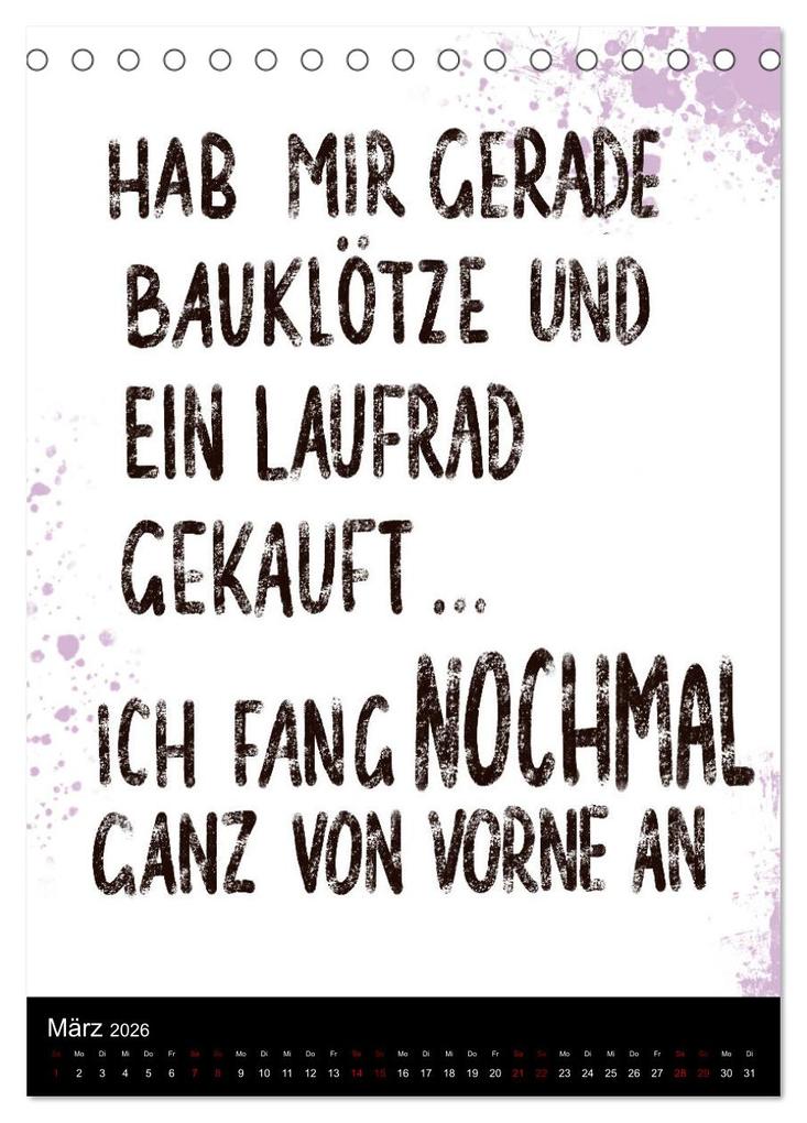 Weitere Ansicht: Und bei dir so ...? Witzige Sprüche gegen die Tücken des Alltags (Tischkalender 2026 DIN A5 hoch), CALVENDO Monatskalender | Christine B-B Müller, Calvendo