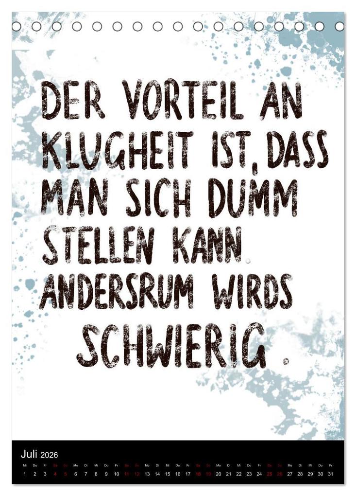 Weitere Ansicht: Und bei dir so ...? Witzige Sprüche gegen die Tücken des Alltags (Tischkalender 2026 DIN A5 hoch), CALVENDO Monatskalender | Christine B-B Müller, Calvendo