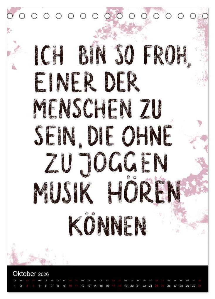 Weitere Ansicht: Und bei dir so ...? Witzige Sprüche gegen die Tücken des Alltags (Tischkalender 2026 DIN A5 hoch), CALVENDO Monatskalender | Christine B-B Müller, Calvendo