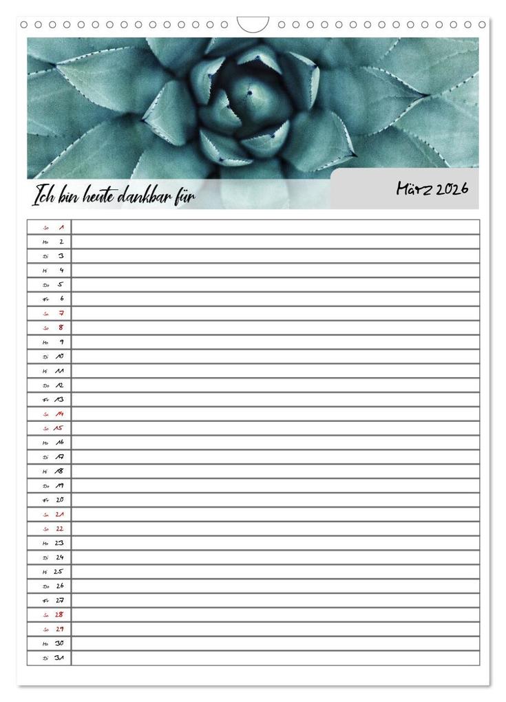 Weitere Ansicht: Ich bin dankbar - ein Jahr voller Achtsamkeit (Wandkalender 2026 DIN A3 hoch), CALVENDO Monatskalender | MD-Publishing MD-Publishing, Calvendo, MD-Publishing