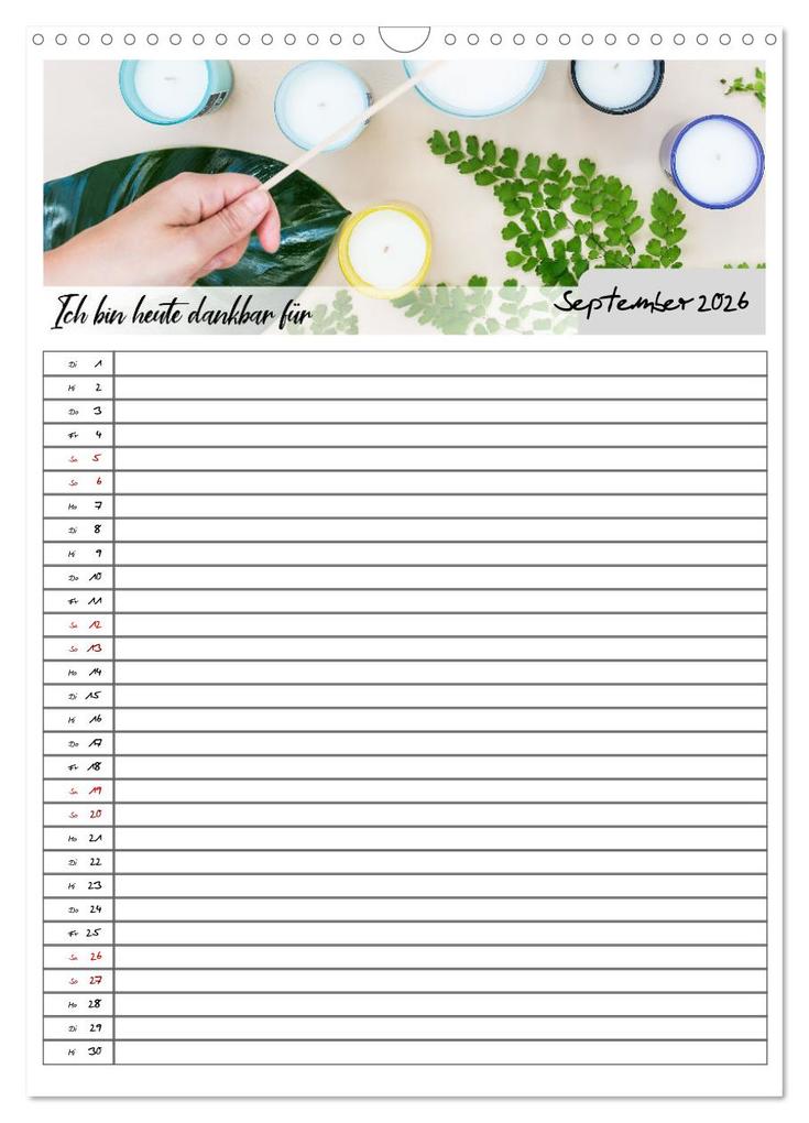 Weitere Ansicht: Ich bin dankbar - ein Jahr voller Achtsamkeit (Wandkalender 2026 DIN A3 hoch), CALVENDO Monatskalender | MD-Publishing MD-Publishing, Calvendo, MD-Publishing