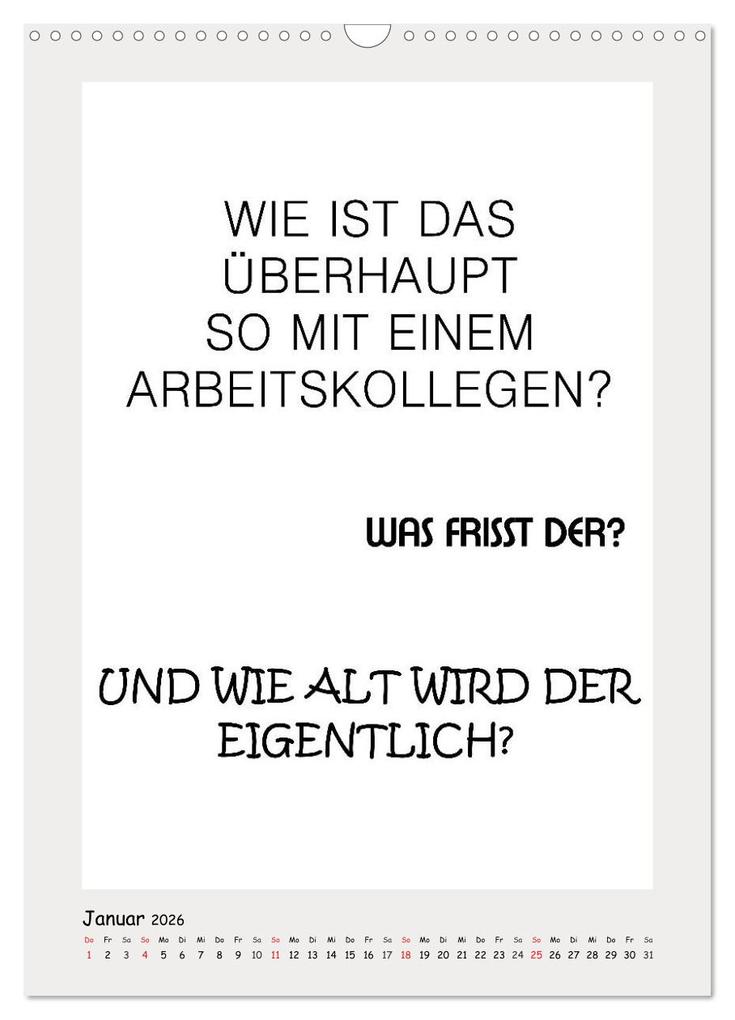 Weitere Ansicht: Sprüchekalender. Witziges fürs Büro (Wandkalender 2026 DIN A3 hoch), CALVENDO Monatskalender | Rose Hurley, Calvendo