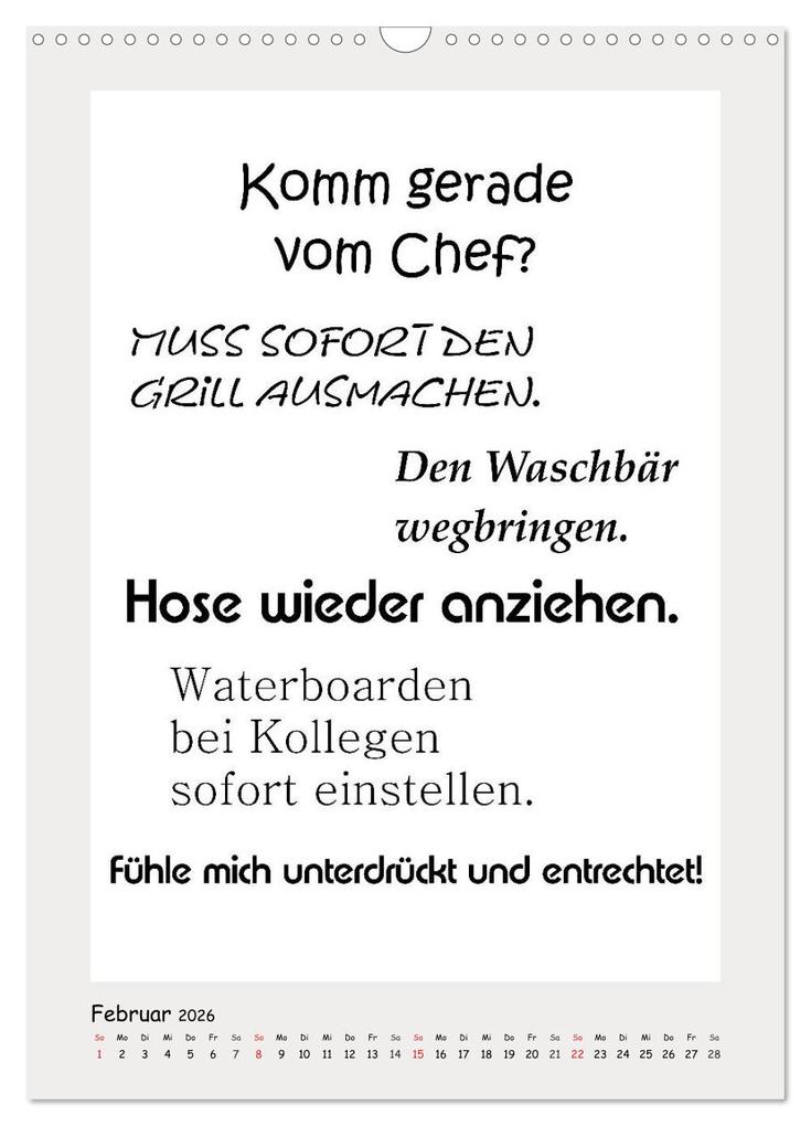Weitere Ansicht: Sprüchekalender. Witziges fürs Büro (Wandkalender 2026 DIN A3 hoch), CALVENDO Monatskalender | Rose Hurley, Calvendo