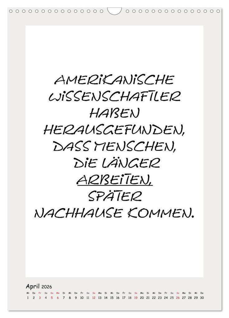 Weitere Ansicht: Sprüchekalender. Witziges fürs Büro (Wandkalender 2026 DIN A3 hoch), CALVENDO Monatskalender | Rose Hurley, Calvendo