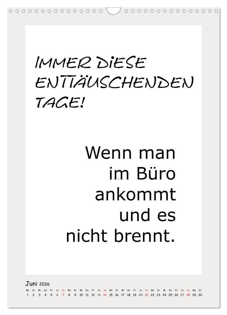 Weitere Ansicht: Sprüchekalender. Witziges fürs Büro (Wandkalender 2026 DIN A3 hoch), CALVENDO Monatskalender | Rose Hurley, Calvendo