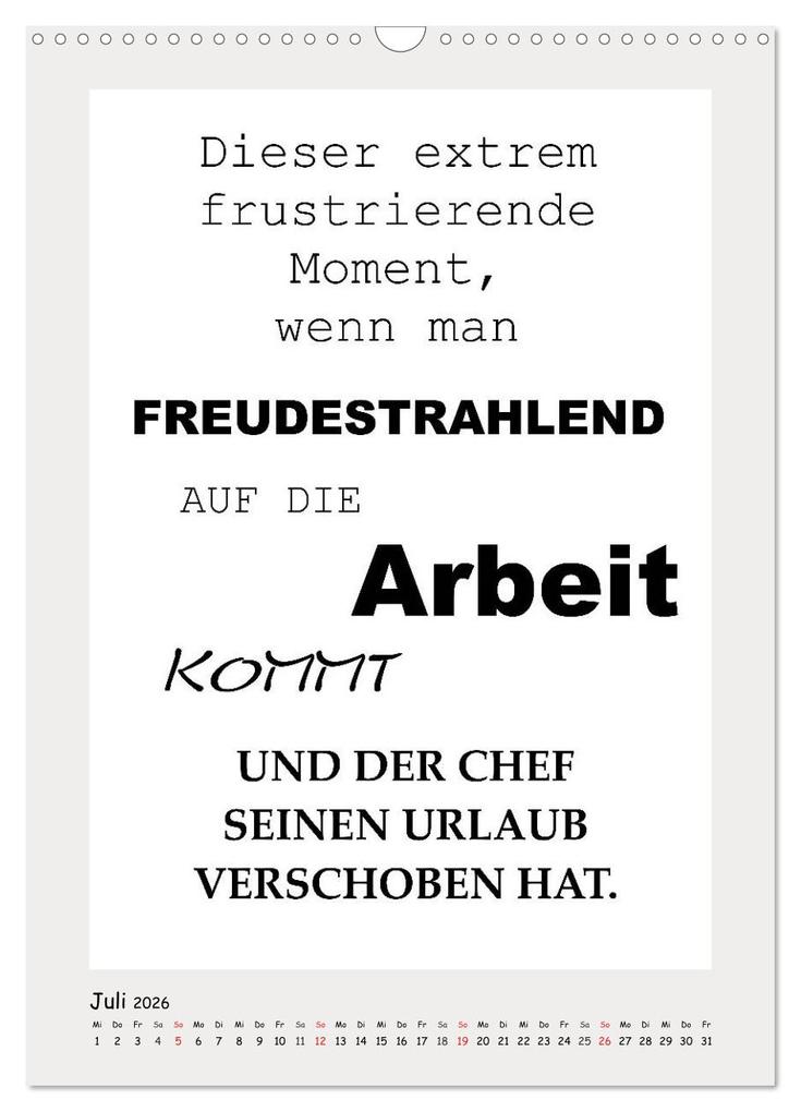 Weitere Ansicht: Sprüchekalender. Witziges fürs Büro (Wandkalender 2026 DIN A3 hoch), CALVENDO Monatskalender | Rose Hurley, Calvendo