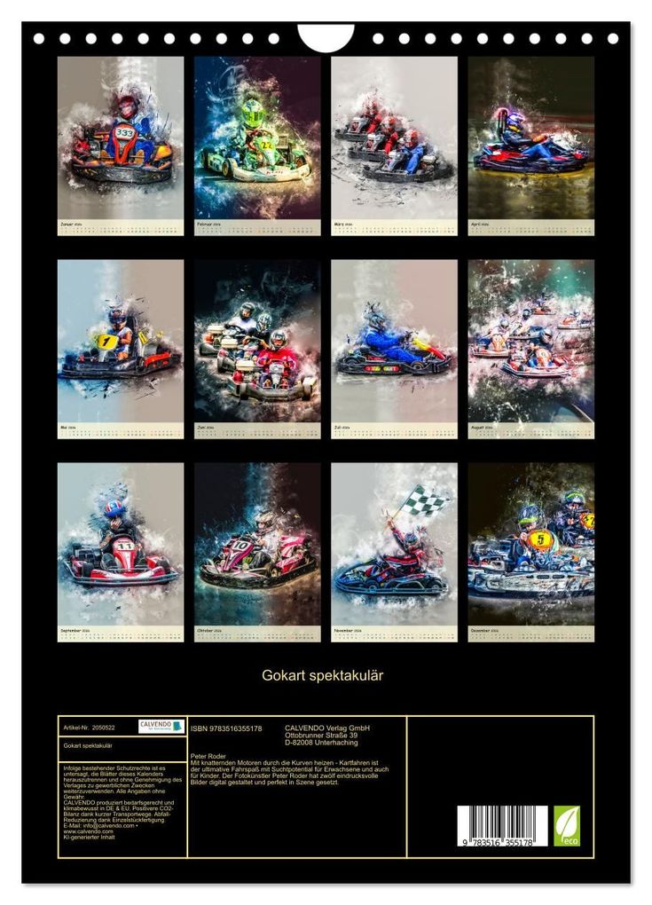 Weitere Ansicht: Gokart spektakulär (Wandkalender 2026 DIN A4 hoch), CALVENDO Monatskalender | Peter Roder, Calvendo