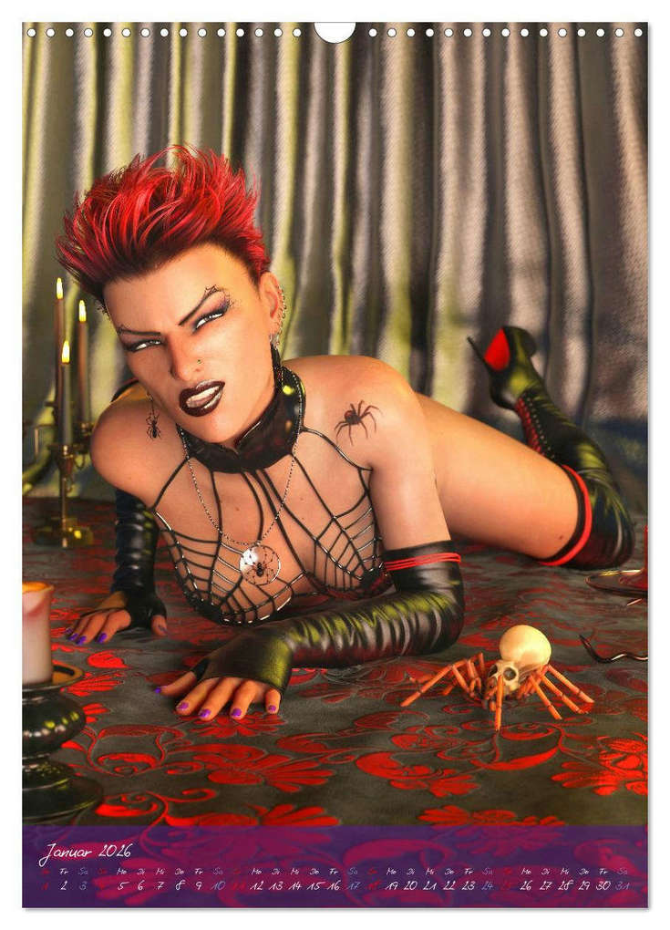 Weitere Ansicht: Sexy Goth Girls - Gothic Pin Ups (Wandkalender 2026 DIN A3 hoch), CALVENDO Monatskalender | Karsten Schröder, Calvendo