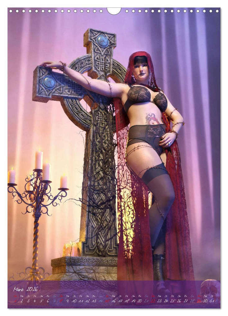 Weitere Ansicht: Sexy Goth Girls - Gothic Pin Ups (Wandkalender 2026 DIN A3 hoch), CALVENDO Monatskalender | Karsten Schröder, Calvendo