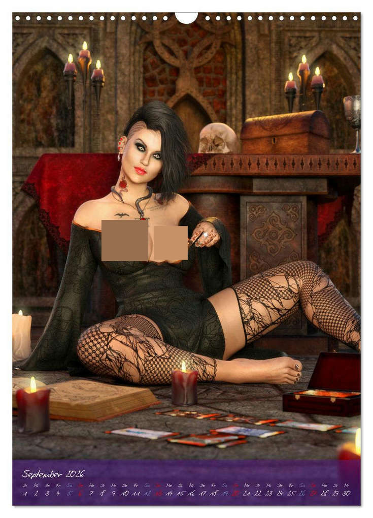 Weitere Ansicht: Sexy Goth Girls - Gothic Pin Ups (Wandkalender 2026 DIN A3 hoch), CALVENDO Monatskalender | Karsten Schröder, Calvendo