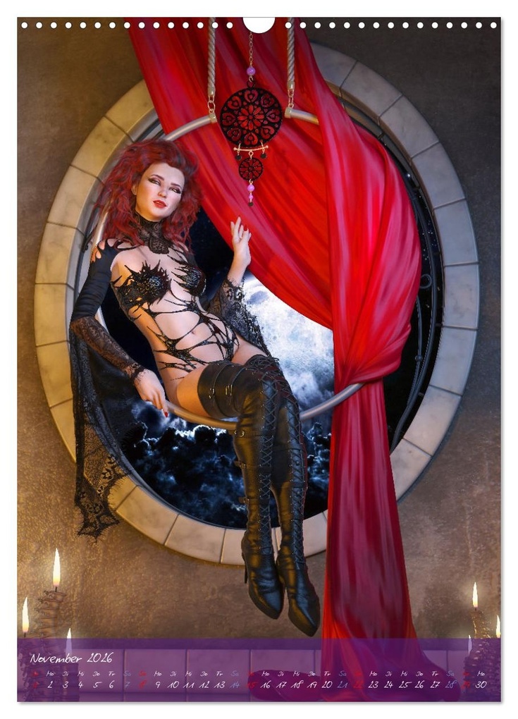 Weitere Ansicht: Sexy Goth Girls - Gothic Pin Ups (Wandkalender 2026 DIN A3 hoch), CALVENDO Monatskalender | Karsten Schröder, Calvendo