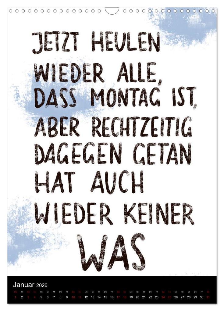Weitere Ansicht: Und bei dir so ...? Witzige Sprüche gegen die Tücken des Alltags (Wandkalender 2026 DIN A3 hoch), CALVENDO Monatskalender | Christine B-B Müller, Calvendo