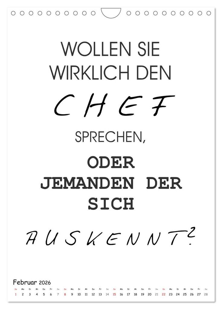 Weitere Ansicht: Typo-Kalender für das Büro. Gemeine und lustige Sprüche (Wandkalender 2026 DIN A4 hoch), CALVENDO Monatskalender | Rose Hurley, Calvendo