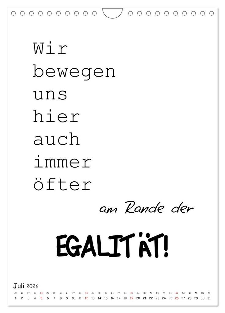 Weitere Ansicht: Typo-Kalender für das Büro. Gemeine und lustige Sprüche (Wandkalender 2026 DIN A4 hoch), CALVENDO Monatskalender | Rose Hurley, Calvendo