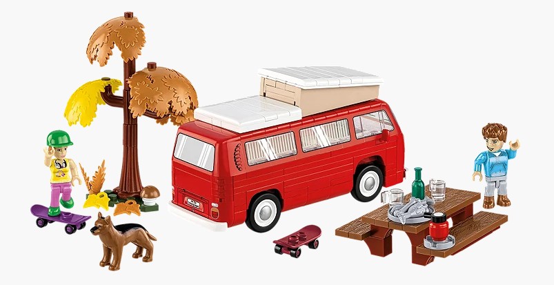 Weitere Ansicht: COBI Action Town 24616 - Volkswagen T2a Camper, Bausatz 1:35, 272 Klemmbausteine, 3 Figuren