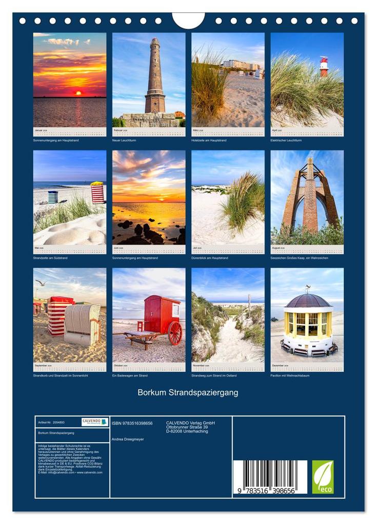 Weitere Ansicht: Borkum Strandspaziergang (Wandkalender 2026 DIN A4 hoch), CALVENDO Monatskalender | Calvendo, Andrea Dreegmeyer