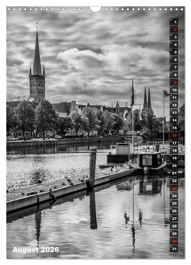 Weitere Ansicht: LÜBECK Monochrome Momente (Wandkalender 2026 DIN A3 hoch), CALVENDO Monatskalender | Calvendo, Melanie Viola